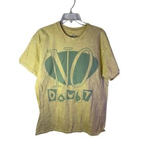 VINTAGE Y2K ALT PUNK No Doubt Band Graphic T Shirt Yellow Dye Large